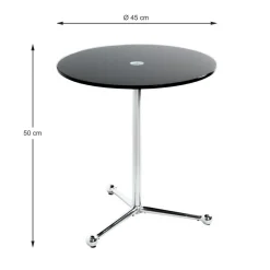 3S. x Home table d'appoint en tube d'acier chromé Best