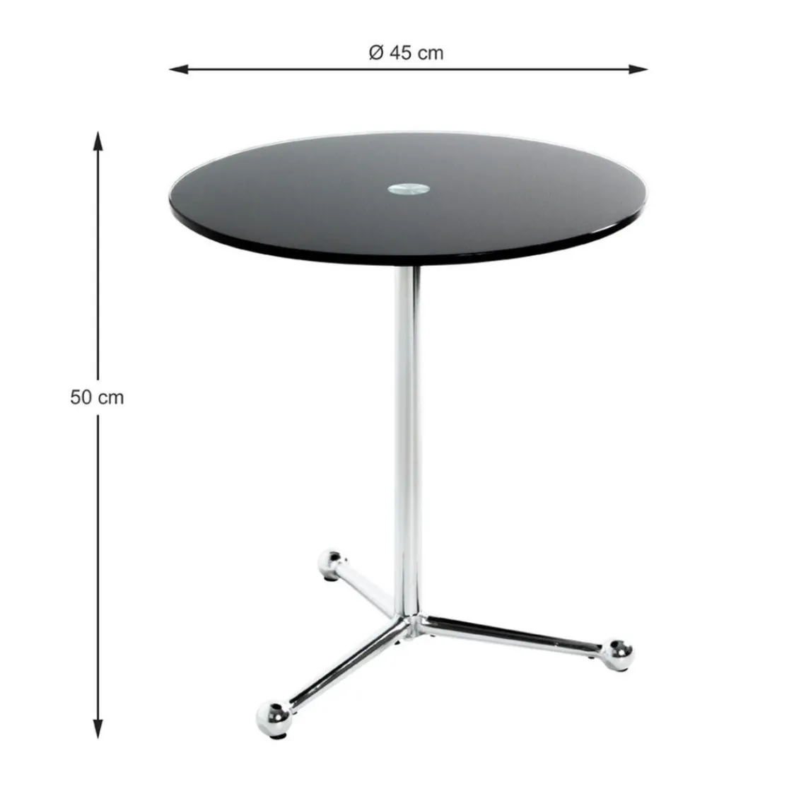 3S. x Home table d'appoint en tube d'acier chromé Best