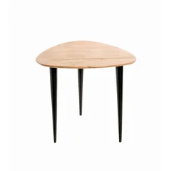 3S. x Home Table d’appoint en tube d'acier plateau en bois massif d'acacia naturel Discount