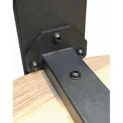 3S. x Home Table d’appoint en tube d'acier en noir, plateau en MDF décor chêne Best