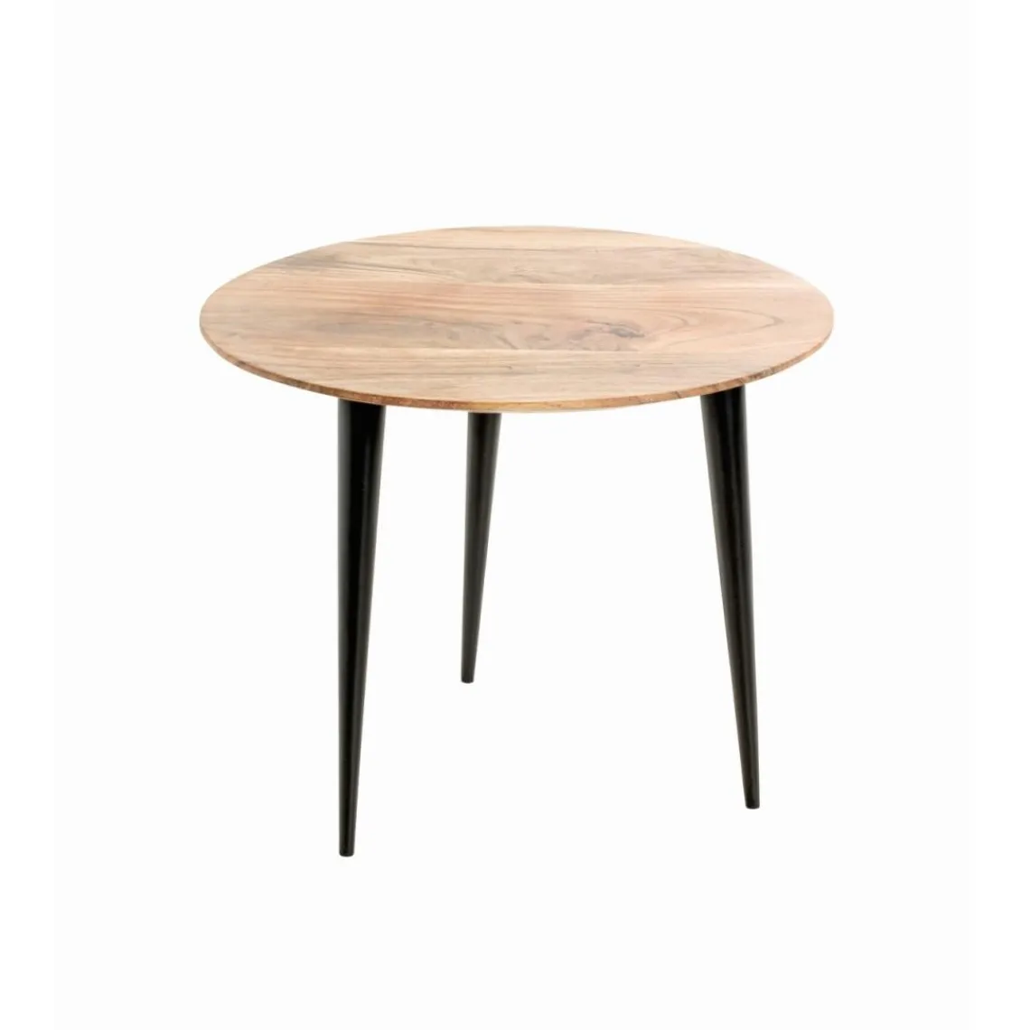 3S. x Home Table d'appoint en tube d'acier plateau en bois massif Discount