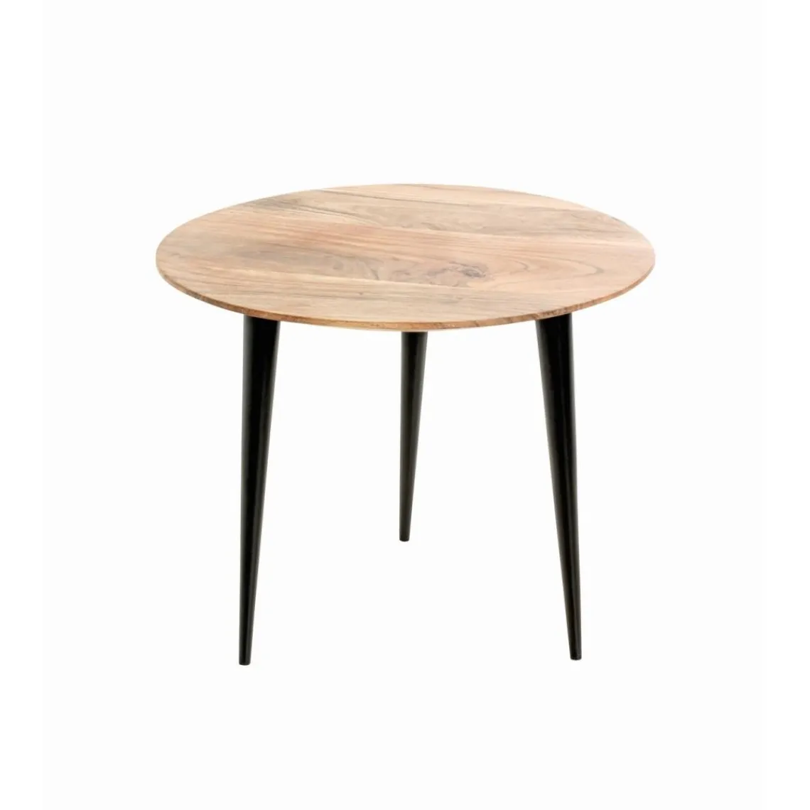 3S. x Home Table d'appoint en tube d'acier plateau en bois massif Discount