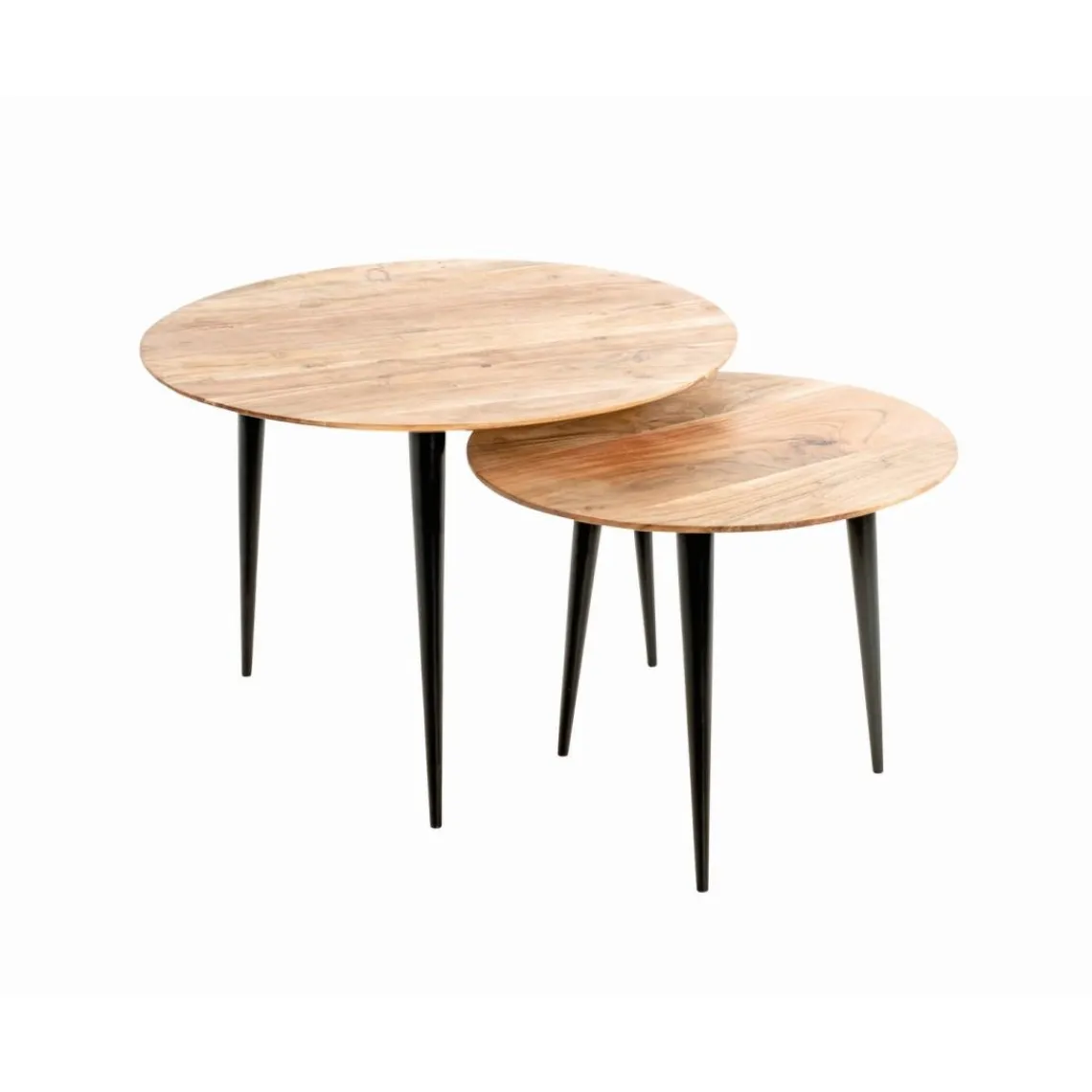 3S. x Home Table d'appoint en tube d'acier plateau en bois massif Discount