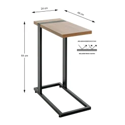 3S. x Home Table d'appoint finition chêne et structure en acier Clearance