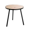 3S. x Home table d'appoint grand modèle en métal laqué noir décor chêne Clearance