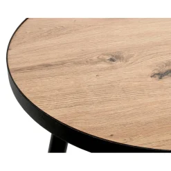 3S. x Home table d'appoint grand modèle en métal laqué noir décor chêne Clearance
