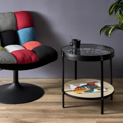 3S. x Home Table D’Appoint Horloge 50.5x50.5x49cm Outlet