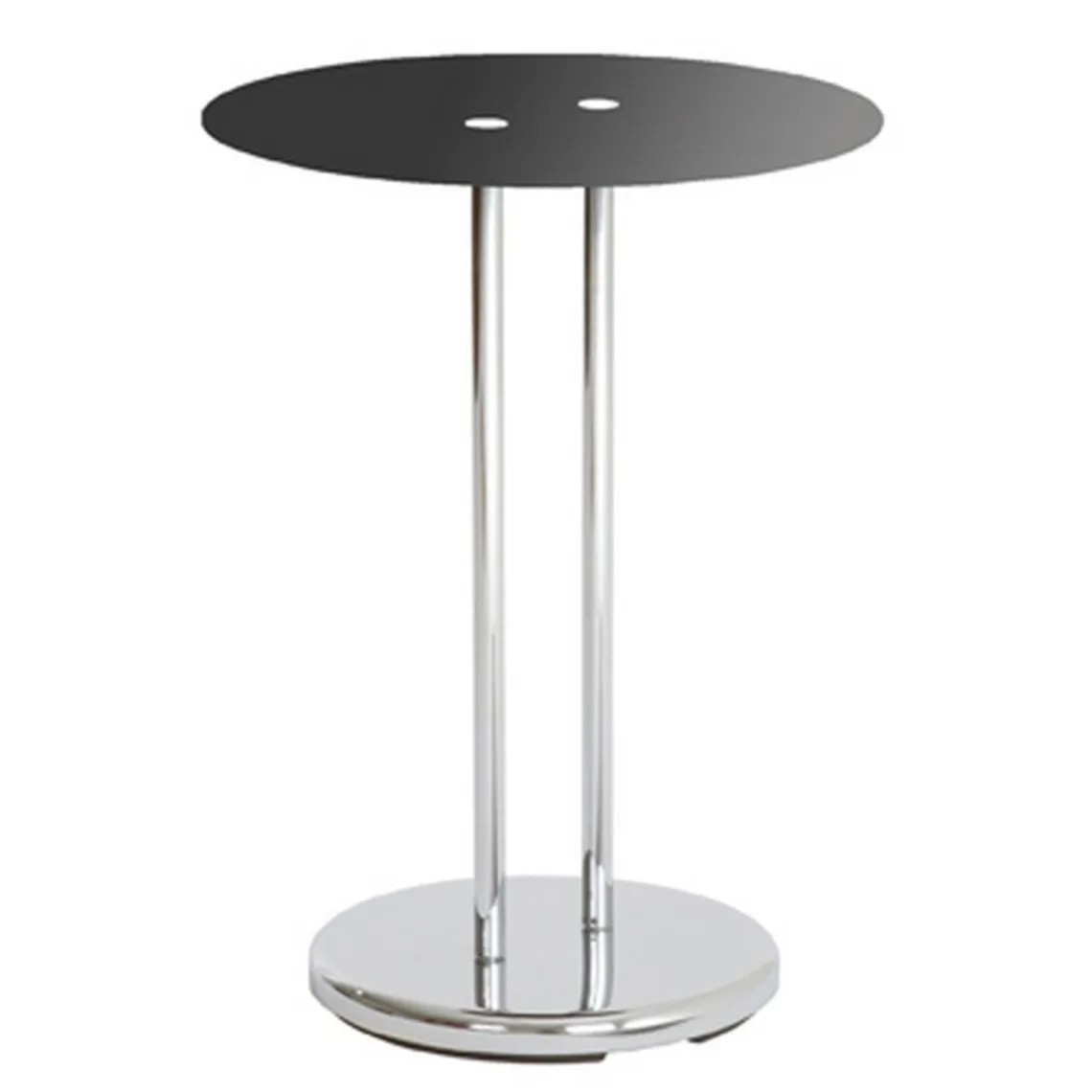 3S. x Home table d'appoint inox et verre trempé noir Online