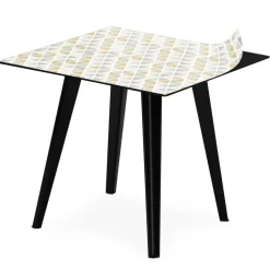 3S. x Home Table d'appoint magnétique carrée Bipolart Métal Noir avec 3 Tops style Scandinave New