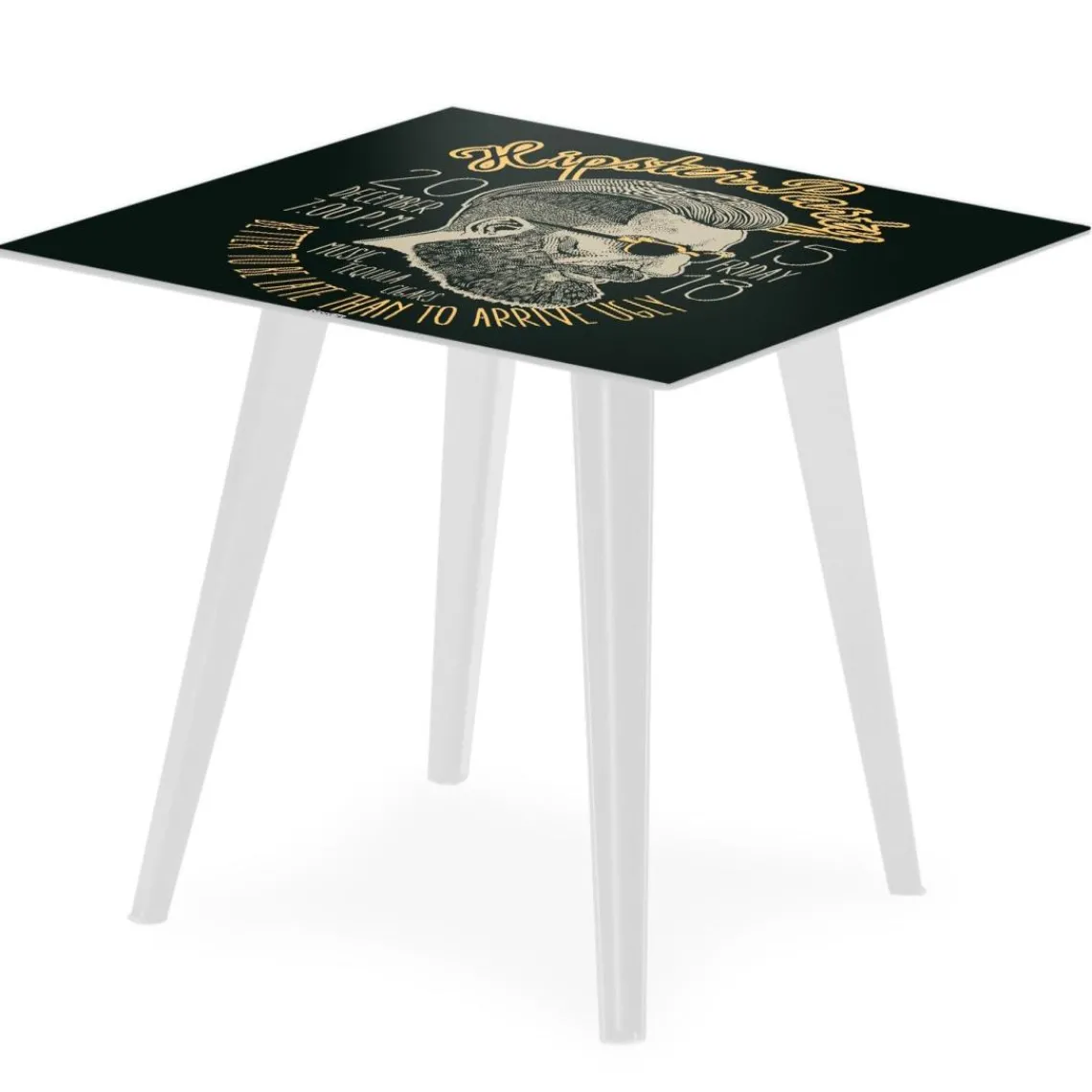 3S. x Home Table d'appoint magnétique carrée Bipolart Métal Blanc avec 3 Tops style Fun Outlet