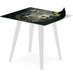 3S. x Home Table d'appoint magnétique carrée Bipolart Métal Blanc avec 3 Tops style Fun Outlet