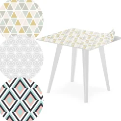 3S. x Home Table d'appoint magnétique carrée Bipolart Métal Blanc avec 3 Tops style Scandinave Hot