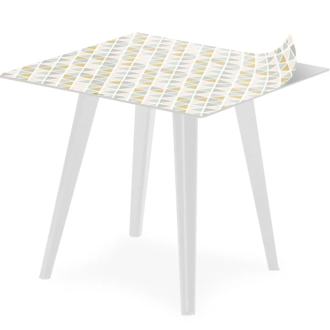 3S. x Home Table d'appoint magnétique carrée Bipolart Métal Blanc avec 3 Tops style Scandinave Hot