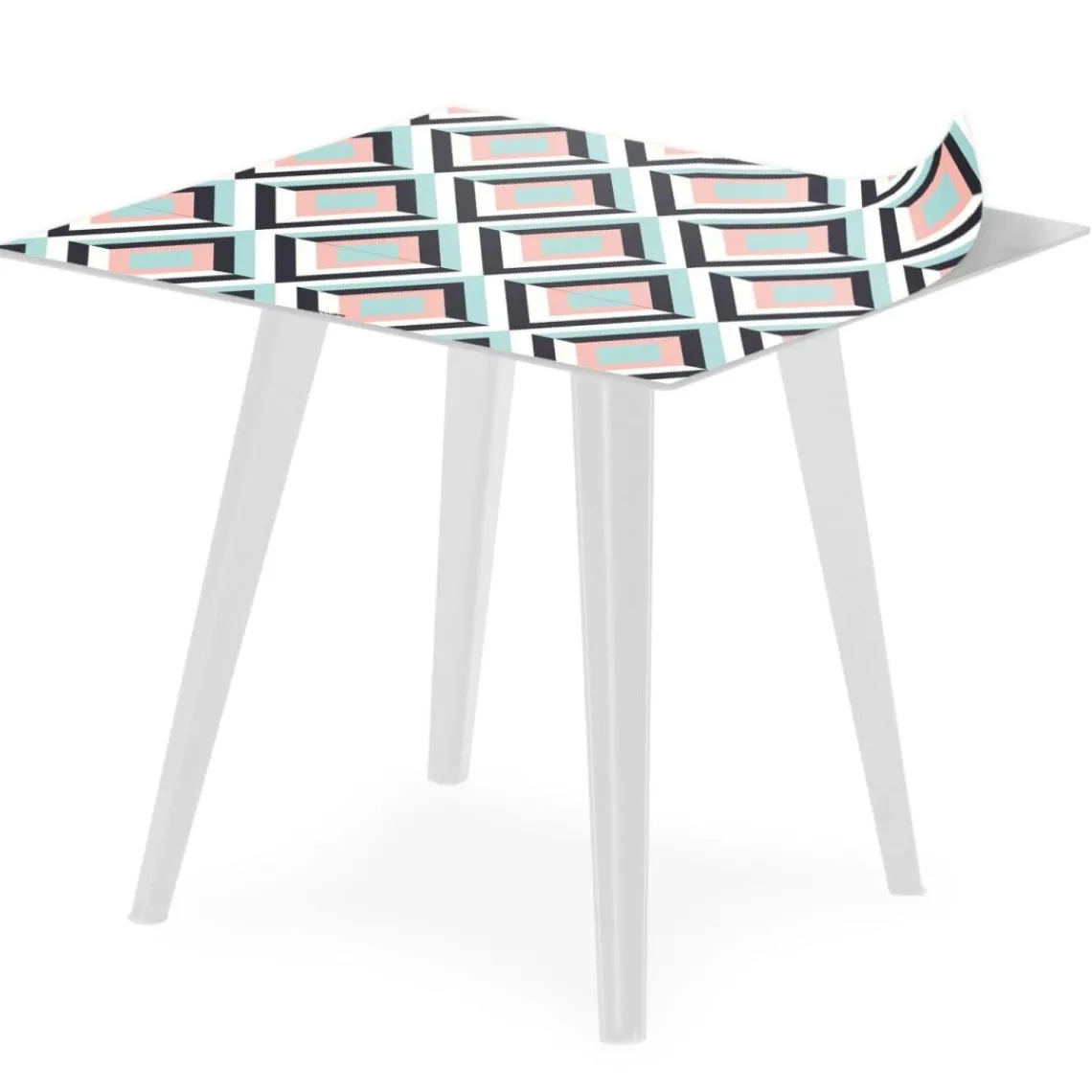 3S. x Home Table d'appoint magnétique carrée Bipolart Métal Blanc avec 3 Tops style Scandinave Hot