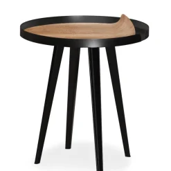 3S. x Home Table d'appoint magnétique ronde à rebord Bipolart Métal Noir avec 3 Tops style Natural Discount