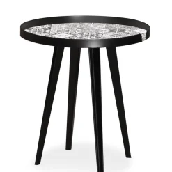 3S. x Home Table d'appoint magnétique ronde à rebord Bipolart Métal Noir avec 3 Tops style Natural Discount