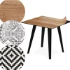 3S. x Home Table d'appoint magnétique carrée Bipolart Métal Noir avec 3 Tops style Natural New