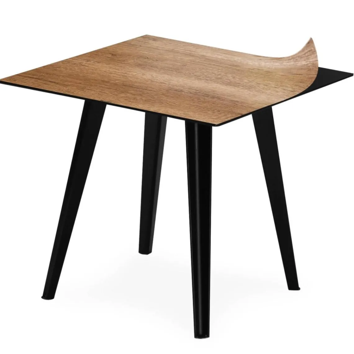 3S. x Home Table d'appoint magnétique carrée Bipolart Métal Noir avec 3 Tops style Natural New