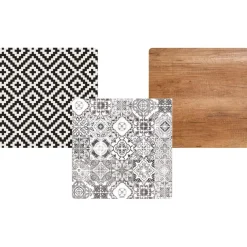 3S. x Home Table d'appoint magnétique carrée Bipolart Métal Rouge avec 3 Tops style Natural