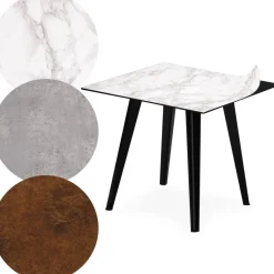 3S. x Home Table d'appoint magnétique carrée Bipolart Métal Noir avec 3 Tops style Textures Outlet
