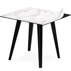 3S. x Home Table d'appoint magnétique carrée Bipolart Métal Noir avec 3 Tops style Textures Outlet