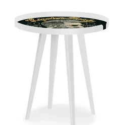 3S. x Home Table d'appoint magnétique ronde à rebord Bipolart Métal Blanc avec 3 Tops style Fun Discount