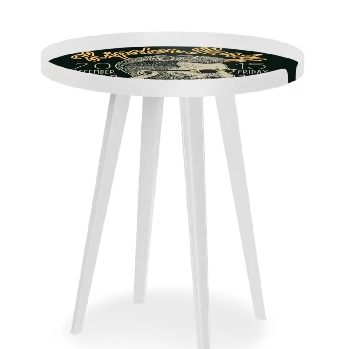 3S. x Home Table d'appoint magnétique ronde à rebord Bipolart Métal Blanc avec 3 Tops style Fun Discount