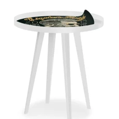 3S. x Home Table d'appoint magnétique ronde à rebord Bipolart Métal Blanc avec 3 Tops style Fun Discount