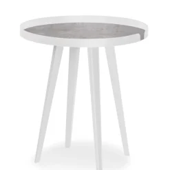 3S. x Home Table d'appoint magnétique ronde à rebord Bipolart Métal Blanc avec 3 Tops style Textures Hot