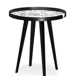 3S. x Home Table d'appoint magnétique ronde à rebord Bipolart Métal Noir avec 3 Tops style Kid Discount