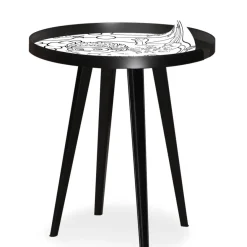 3S. x Home Table d'appoint magnétique ronde à rebord Bipolart Métal Noir avec 3 Tops style Kid Discount
