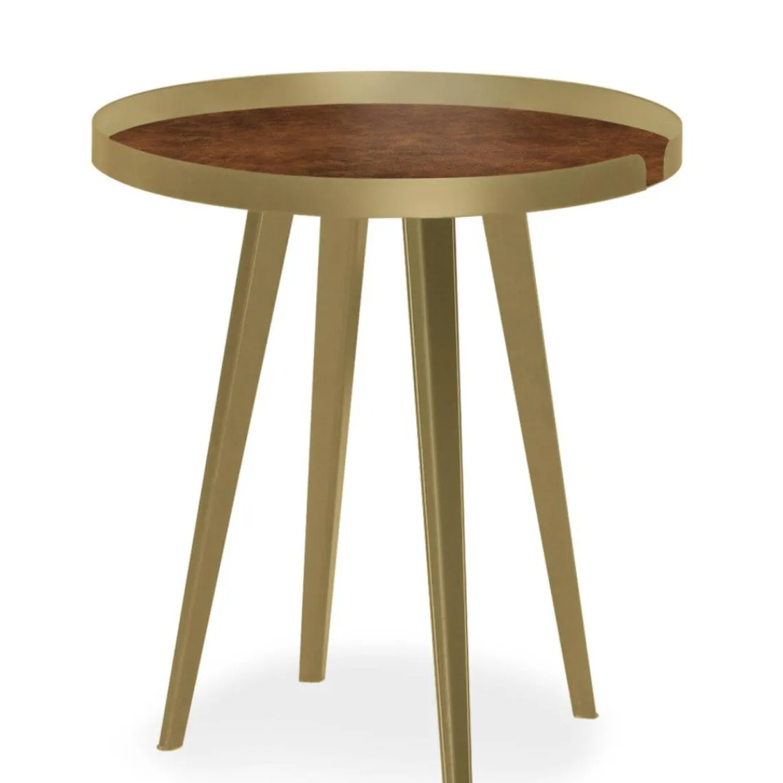 3S. x Home Table d'appoint magnétique ronde à rebord Bipolart Métal Or avec 3 Tops style Textures Hot