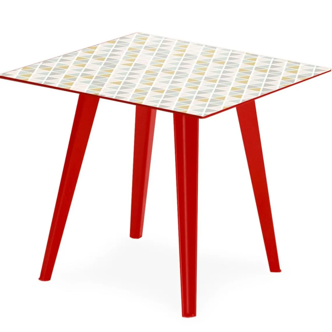 3S. x Home Table d'appoint magnétique carrée Bipolart Métal Rouge avec 3 Tops style Scandinave Outlet