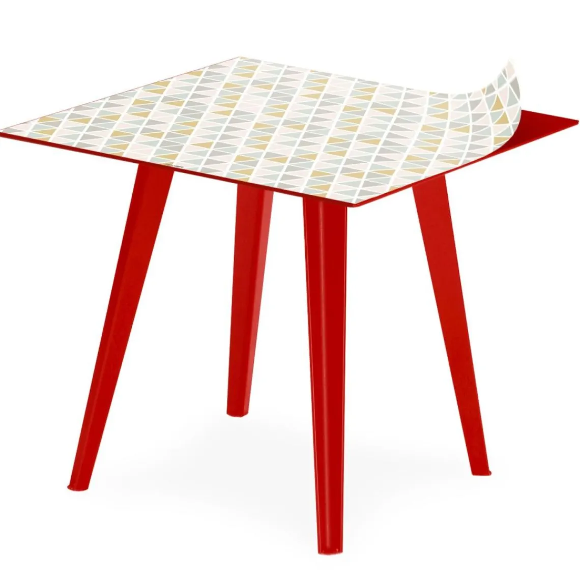 3S. x Home Table d'appoint magnétique carrée Bipolart Métal Rouge avec 3 Tops style Scandinave Outlet