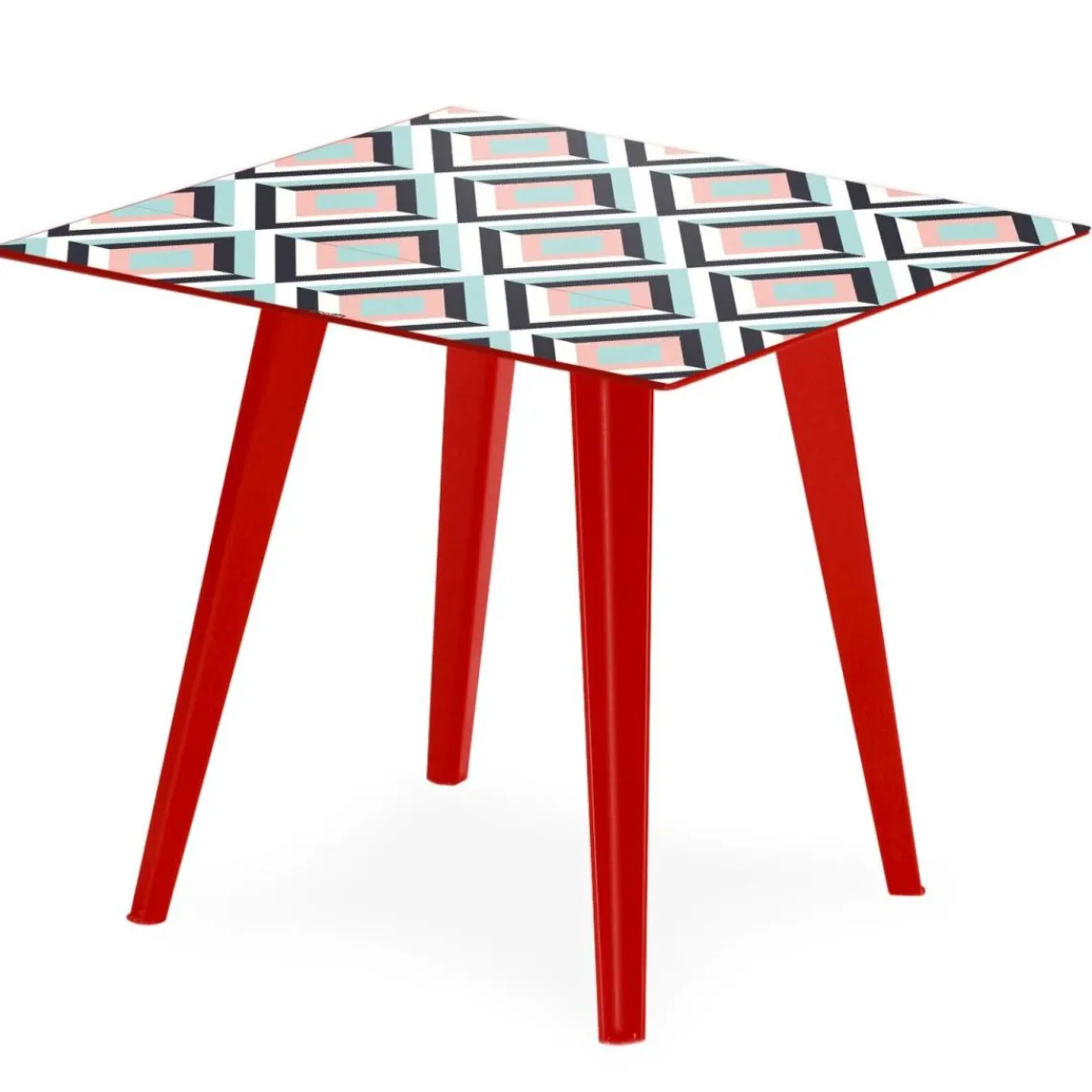 3S. x Home Table d'appoint magnétique carrée Bipolart Métal Rouge avec 3 Tops style Scandinave Outlet