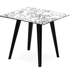 3S. x Home Table d'appoint magnétique carrée Bipolart Métal Noir avec 3 Tops style Kid Discount