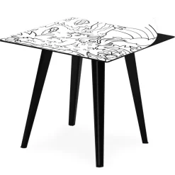 3S. x Home Table d'appoint magnétique carrée Bipolart Métal Noir avec 3 Tops style Kid Discount