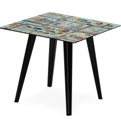 3S. x Home Table d'appoint magnétique carrée Bipolart Métal Noir avec 3 Tops style Kid Discount