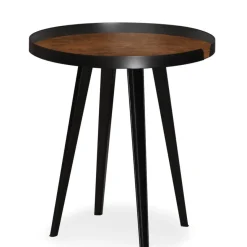 3S. x Home Table d'appoint magnétique ronde à rebord Bipolart Métal Noir avec 3 Tops style Textures Discount