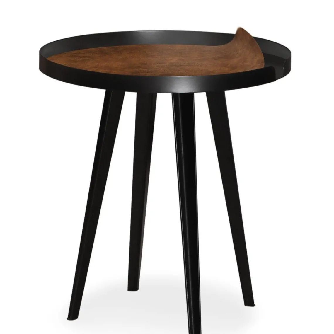 3S. x Home Table d'appoint magnétique ronde à rebord Bipolart Métal Noir avec 3 Tops style Textures Discount