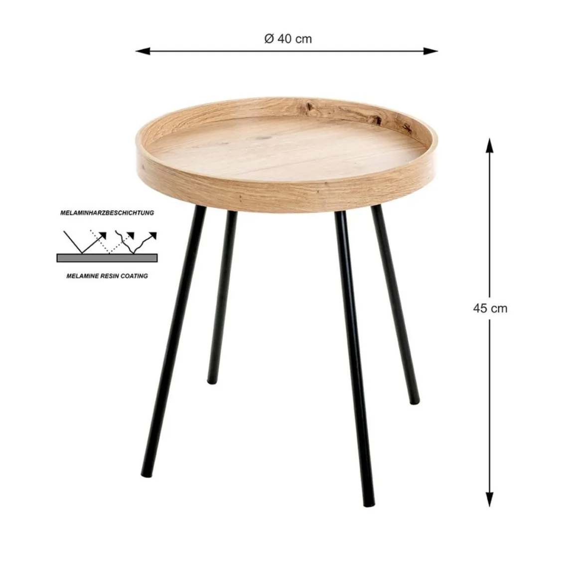 3S. x Home Table d'appoint métal laqué noir Discount