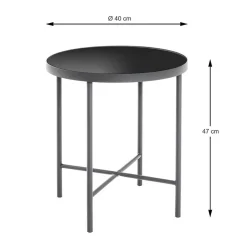 3S. x Home table d'appoint métal noir Best
