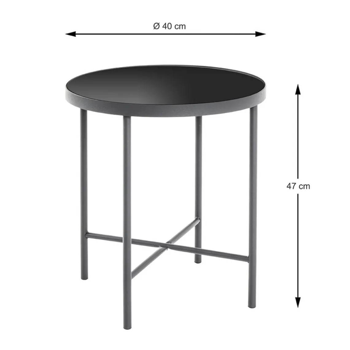 3S. x Home table d'appoint métal noir Best