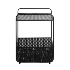 3S. x Home Table d'appoint métal noir porte journeaux integré Outlet