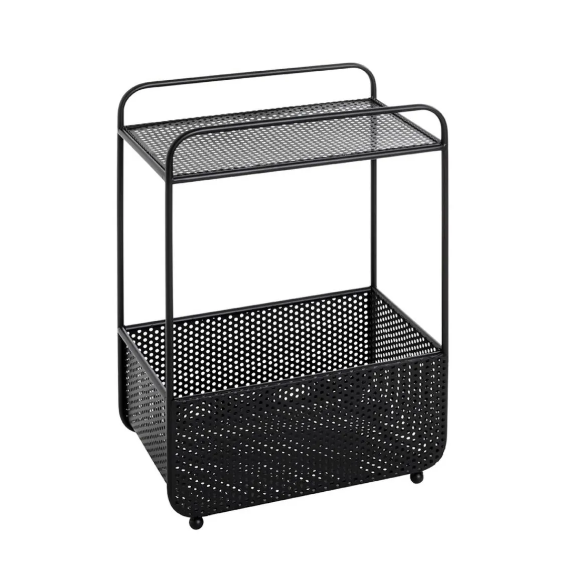 3S. x Home Table d'appoint métal noir porte journeaux integré Outlet