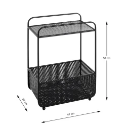 3S. x Home Table d'appoint métal noir porte journeaux integré Outlet