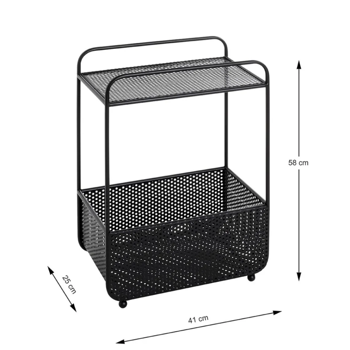 3S. x Home Table d'appoint métal noir porte journeaux integré Outlet