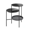 3S. x Home Table d'appoint noir design plateaux en verre trempé Discount