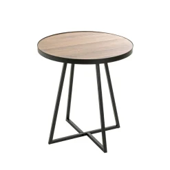 3S. x Home Table d'appoint noir en métal laqué Outlet