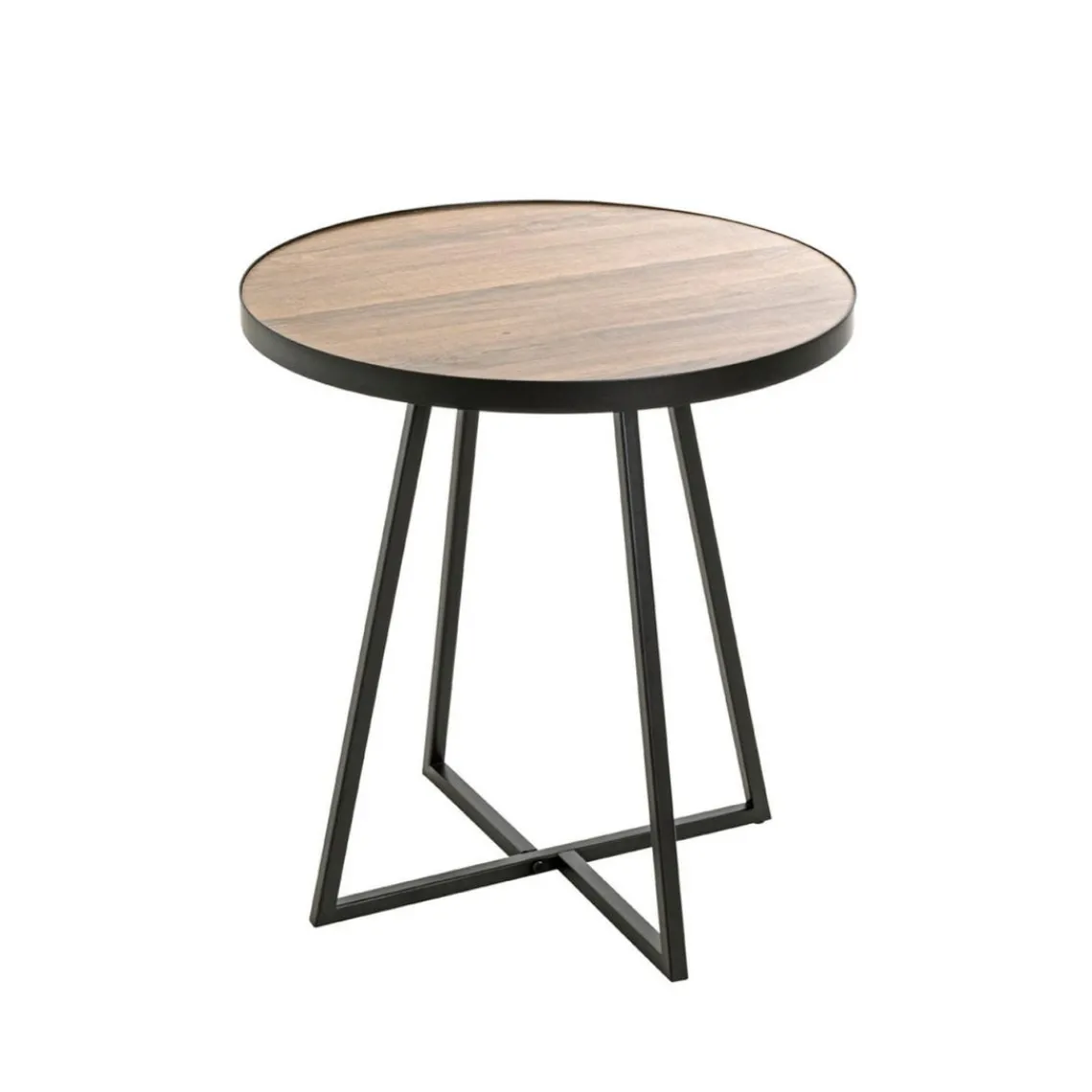3S. x Home Table d'appoint noir en métal laqué Outlet
